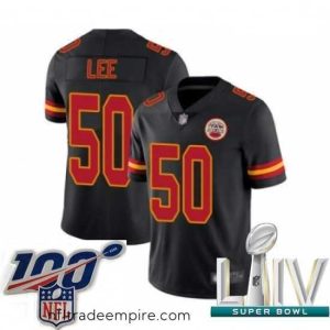 Alluring 2020 Super Bowl LIV Kansas City Chiefs #50 Darron Lee Limited Black Rush Vapor Untouchable Football Jersey