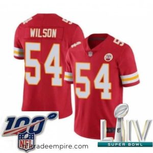 Exquisite 2020 Super Bowl LIV Kansas City Chiefs #54 Damien Wilson Red Team Color Vapor Untouchable Limited Player Football Jersey