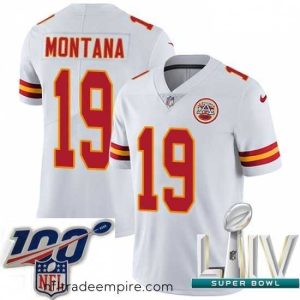 Magnificent 2020 Super Bowl LIV Nike Kansas City Chiefs #19 Joe Montana White Vapor Untouchable Limited Player NFL Jersey