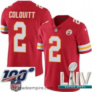 Charming 2020 Super Bowl LIV Nike Kansas City Chiefs #2 Dustin Colquitt Red Team Color Vapor Untouchable Limited Player NFL Jersey