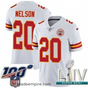 Alluring 2020 Super Bowl LIV Nike Kansas City Chiefs #20 Steven Nelson White Vapor Untouchable Limited Player NFL Jersey