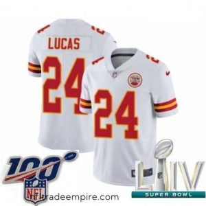 Charming 2020 Super Bowl LIV Nike Kansas City Chiefs #24 Jordan Lucas White Vapor Untouchable Limited Player NFL Jersey