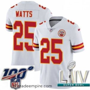 Stunning 2020 Super Bowl LIV Nike Kansas City Chiefs #25 Armani Watts White Vapor Untouchable Limited Player NFL Jersey