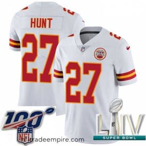 Charming 2020 Super Bowl LIV Nike Kansas City Chiefs #27 Kareem Hunt White Vapor Untouchable Limited Player NFL Jersey