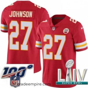 Charming 2020 Super Bowl LIV Nike Kansas City Chiefs #27 Larry Johnson Red Team Color Vapor Untouchable Limited Player NFL Jersey