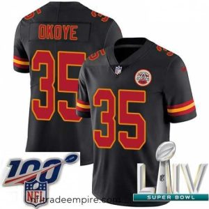 Charming 2020 Super Bowl LIV Nike Kansas City Chiefs #35 Christian Okoye Limited Black Rush Vapor Untouchable NFL Jersey