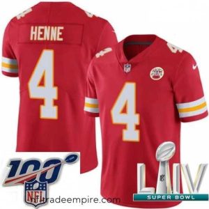 Superb 2020 Super Bowl LIV Nike Kansas City Chiefs #4 Chad Henne Red Team Color Vapor Untouchable Limited Player NFL Jersey