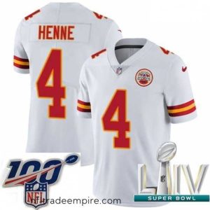 Superb 2020 Super Bowl LIV Nike Kansas City Chiefs #4 Chad Henne White Vapor Untouchable Limited Player NFL Jersey