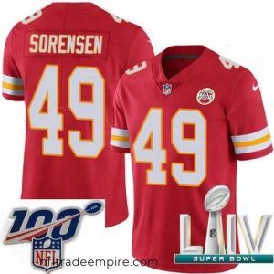 Charming 2020 Super Bowl LIV Nike Kansas City Chiefs #49 Daniel Sorensen Red Team Color Vapor Untouchable Limited Player NFL Jersey