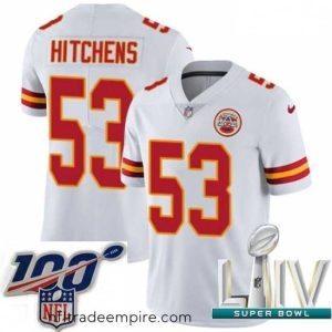 Superb 2020 Super Bowl LIV Nike Kansas City Chiefs #53 Anthony Hitchens White Vapor Untouchable Limited Player NFL Jersey