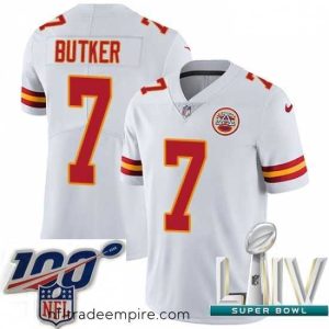 Charming 2020 Super Bowl LIV Nike Kansas City Chiefs #7 Harrison Butker White Vapor Untouchable Limited Player NFL Jersey