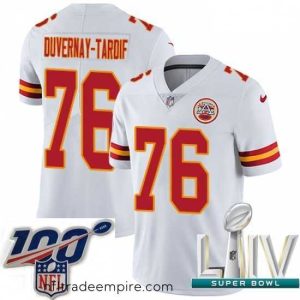 Alluring 2020 Super Bowl LIV Nike Kansas City Chiefs #76 Laurent Duvernay-Tardif White Vapor Untouchable Limited Player NFL Jersey