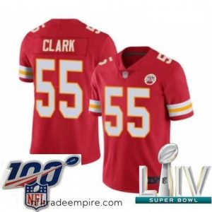 Superb 2020 Super Bowl LIV Kansas City Chiefs #55 Frank Clark Red Team Color Vapor Untouchable Limited Player Football Jersey