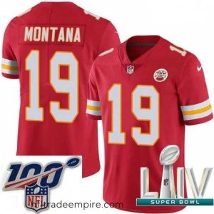 Charming 2020 Super Bowl LIV Nike Kansas City Chiefs #19 Joe Montana Red Team Color Vapor Untouchable Limited Player NFL Jersey