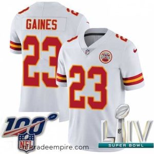 Charming 2020 Super Bowl LIV Nike Kansas City Chiefs #23 Phillip Gaines White Vapor Untouchable Limited Player NFL Jersey