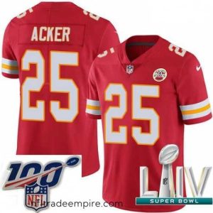 Superb 2020 Super Bowl LIV Nike Kansas City Chiefs #25 Kenneth Acker Red Team Color Vapor Untouchable Limited Player NFL Jersey