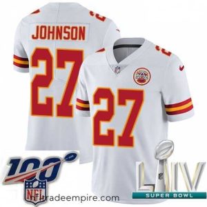 Charming 2020 Super Bowl LIV Nike Kansas City Chiefs #27 Larry Johnson White Vapor Untouchable Limited Player NFL Jersey