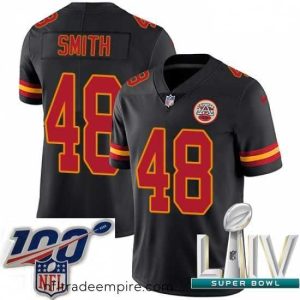 Alluring 2020 Super Bowl LIV Nike Kansas City Chiefs #48 Terrance Smith Limited Black Rush Vapor Untouchable NFL Jersey