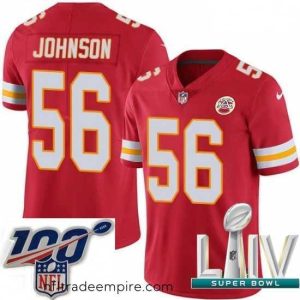 Alluring 2020 Super Bowl LIV Nike Kansas City Chiefs #56 Derrick Johnson Red Team Color Vapor Untouchable Limited Player NFL Jersey