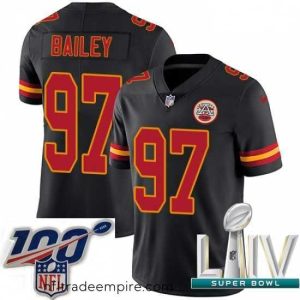 Stunning 2020 Super Bowl LIV Nike Kansas City Chiefs #97 Allen Bailey Limited Black Rush Vapor Untouchable NFL Jersey