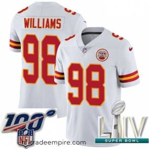 Stunning 2020 Super Bowl LIV Nike Kansas City Chiefs #98 Xavier Williams White Vapor Untouchable Limited Player NFL Jersey