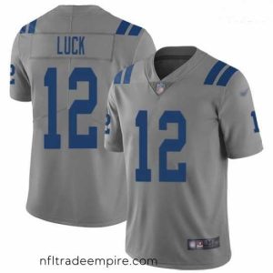 Irresistible Colts 12 Andrew Luck Gray Stitched Football Limited Inverted Legend Jersey