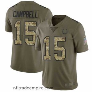Alluring Colts 15 Parris Campbell Olive Camo Stitched Football Limited 2017 Salute To Service Jersey