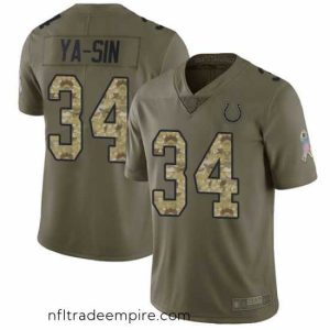 Stunning Colts 34 Rock Ya Sin Olive Camo Stitched Football Limited 2017 Salute To Service Jersey