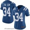 Gorgeous Colts 34 Rock Ya Sin Royal Blue Stitched Football Limited Rush Jersey