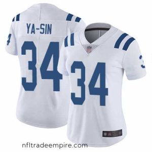 Magnificent Colts 34 Rock Ya Sin White Stitched Football Vapor Untouchable Limited Jersey