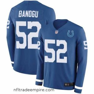 Enchanting Colts 52 Ben Banogu Royal Blue Team Color Stitched Football Limited Therma Long Sleeve Jersey