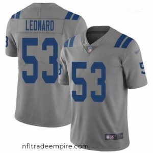 Superb Colts 53 Darius Leonard Gray Stitched Football Limited Inverted Legend Jersey