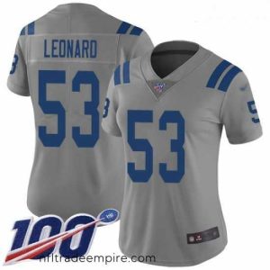 Charming Colts #53 Darius Leonard Gray Stitched Football Limited Inverted Legend 100th Season Jersey