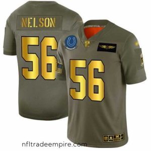 Irresistible Colts 56 Quenton Nelson Camo Gold Stitched Football Limited 2019 Salute To Service Jersey