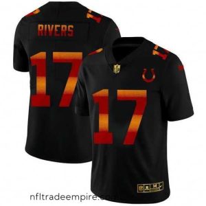 Irresistible Indianapolis Colts 17 Philip Rivers Black Nike Red Orange Stripe Vapor Limited NFL Jersey
