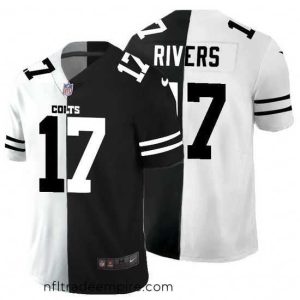 Charming Indianapolis Colts 17 Philip Rivers Black V White Peace Split Nike Vapor Untouchable Limited NFL Jersey