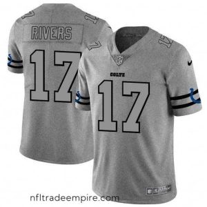 Superb Indianapolis Colts 17 Philip Rivers Nike Gray Gridiron II Vapor Untouchable Limited NFL Jersey
