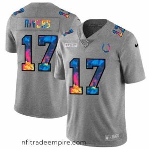 Exquisite Indianapolis Colts 17 Philip Rivers Nike Multi Color 2020 NFL Crucial Catch NFL Jersey Greyheather