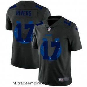 Gorgeous Indianapolis Colts 17 Philip Rivers Nike Team Logo Dual Overlap Limited NFL Jersey Black