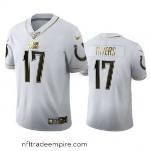 Delightful Indianapolis Colts 17 Philip Rivers Nike White Golden Edition Vapor Limited NFL 100 Jersey