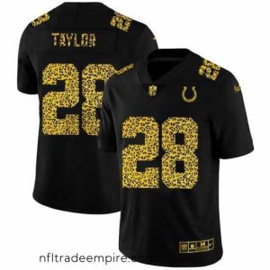 Irresistible Indianapolis Colts 28 Jonathan Taylor Nike Leopard Print Fashion Vapor Limited NFL Jersey Black