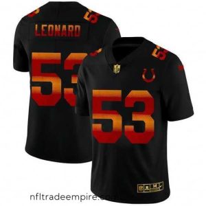 Charming Indianapolis Colts 53 Darius Leonard Black Nike Red Orange Stripe Vapor Limited NFL Jersey