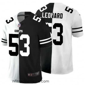 Alluring Indianapolis Colts 53 Darius Leonard Black V White Peace Split Nike Vapor Untouchable Limited NFL Jersey