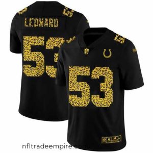 Superb Indianapolis Colts 53 Darius Leonard Nike Leopard Print Fashion Vapor Limited NFL Jersey Black