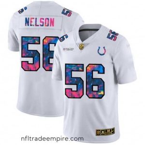 Gorgeous Indianapolis Colts 56 Quenton Nelson White Nike Multi Color 2020 NFL Crucial Catch Limited NFL Jersey