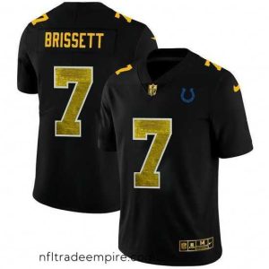 Stunning Indianapolis Colts 7 Jacoby Brissett Black Nike Golden Sequin Vapor Limited NFL Jersey
