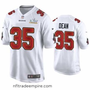 Stunning Jamel Dean Buccaneers White Super Bowl Lv Game Fashion Jersey