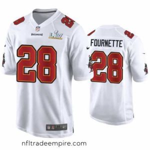Stunning Leonard Fournette Buccaneers White Super Bowl Lv Game Fashion Jersey