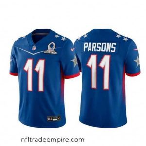 Magnificent 2022 NFL Pro Bowl Dallas Cowboys #11 Micah Parsons NFC Blue Jersey