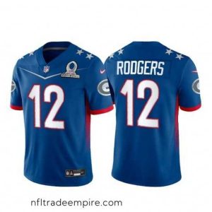Magnificent 2022 NFL Pro Bowl Green Bay Packers 12 Aaron Rodgers NFC Blue Jersey